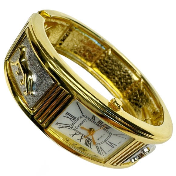 Gramercy Quartz Gold & Silver Hinged Bracelet Watch - Picture 7 of 16